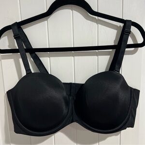 Cacique Bra Strapless Multiway Lined Underwire Support Lane Bryant Black 42D